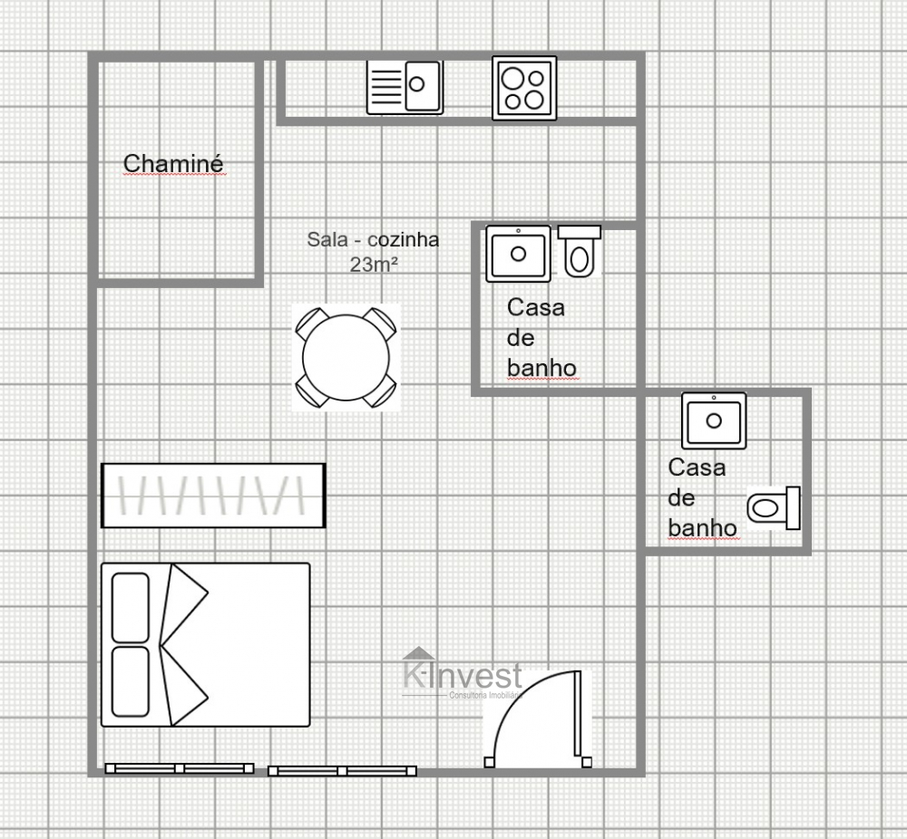 Apartamento T0 para venda na Trav. Cruz do Torel